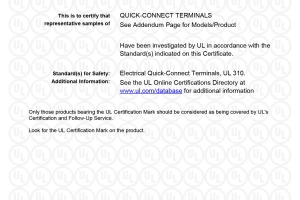 UL CERTIFICATE TERMINALS-1